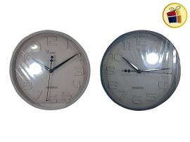 RELOJ DE PARED REDONDO 30CM NUMERO CON RELIEVE MARCO CONCAVO 30CM POKA (CA4875/050325)