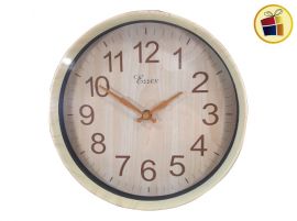 RELOJ PARED REDONDO SIMIL MADERA CLARA 25CM SHIPY (CA4870/418644)