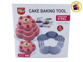 MOLDE PARA TORTA FLOR X3 DESMONTABLE (10539)