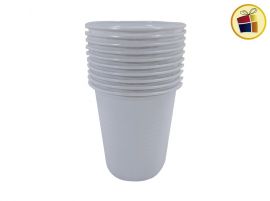 (P.R.G.C1.C2.F.B.RCIA)VASO GASEOSA 180 BLANCO X10 (161457) KRISSAN