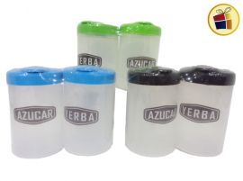 TARRO VERTEDOR REDONDO X 2 YERBA, AZUCAR 14.5 CM RAO (80-1016/3678/077009)