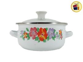 CACEROLA ENLOZADA 16CM TAPA VIDRIO O ENLOZADA  LABANIM (560782/113-08077)