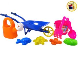 SET PLAYA  CARRETILLA 60CM +REGADERA+BALDE+P/R+MOLDES EN BOLSA RUESTE (0850/344681)