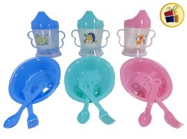 SET INFANTIL PLASTICO PLATO+CUBIERTOS+JARRITO POKA (NS230381/422029)