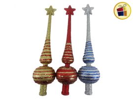 PUNTAL 28CM BRILLOSO DECORADO PUNTA ESTRELLA POKA (NS187382/873824)