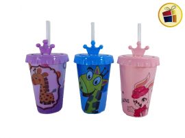 VASO PLASTICO INFANTIL ESTAMPADO SOBERTE MOÑO 14CM POKA (NS230235/302353)