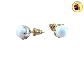 ARO PERLA BLANCO NACAR CON SUJETADOR (CV) (589073)