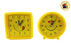 RELOJ DESPERTADOR CON CARITAS 11CM (056327/PP2583/PP2584)