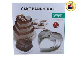 MOLDE PARA TORTA CORAZON X3 DESMONTABLE (59990) EL REY DEL BOSQUE