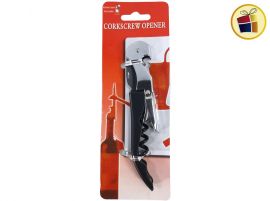 DESTAPADOR CON SACACORCHO NEGRO BLISTER 12CM JAISPUR (27523/104808)