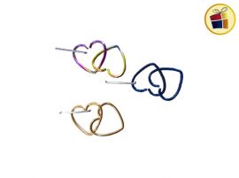 PIERCING CORAZON TORNAZOLADO COLOR X3 (MAYORISTA ) LUCINA (24022)