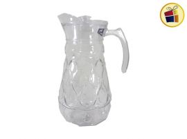 JARRA  VIDRIO TALLADA TAPA ACRILICA 1800ML POKA (61179SZX/611793)