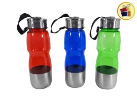 BOTELLA DEPORTIVA ACRILICA CON BASE Y TAPA DE ACERO 22 CM BERKMA (NS204736/351084)