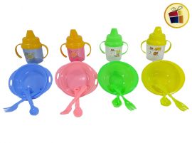 SET INFANTIL COMPOTERA+VASO+CUBIERTOS PICO/TETINA POKA  (NS071151/324327/711516/NS039936)