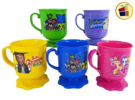 TAZA  PLASTICA  BASE FLOR PERSONAJE 10.5 CM EN BOLSA DEL GUERCIO (874662)