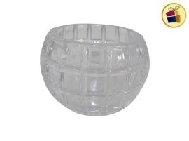 PORTA VELA VIDRIO TALLADO REDONDO 7CM LABANIM (AD148-30/148303)