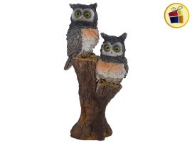 ADORNO BUHOS SOBRE TRONCO POLIRRESINA 12CM NICO (7083-1/404035) 