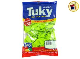 (P.VA.)GLOBO TUKY VERDE CLARO   9" X50 UND (000431/6005/00509) DERPOL TUKY