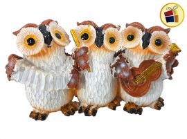ADORNO BUHOS MUSICOS POLIRRESINA 8CM NICO (6956-5/072173)