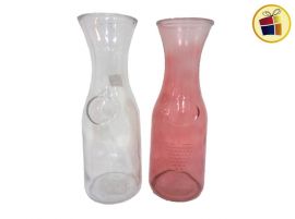 BOTELLA DE VIDRIO BOCA ANCHA  27 CM TRANS.COLOR (DD6156/061566/)