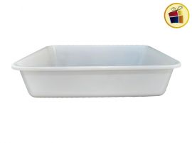 BATEA BLANCA RECTANGULAR  MEDIANA 12LT 41X30X9 OLDCLAN (0761/010660/033461/256)