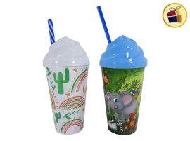 VASO PLASTICO CON TAPA HELADO INFANTIL 400CC DIAWARA (4795/072688)