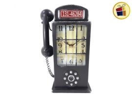 RELOJ METAL  VINTAGE CABINA TELEFONICA 28CM IDEAS (6181R/50351B/724596)