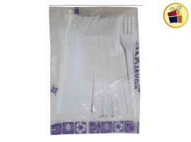 (P.G.R.)TENEDOR BLANCO X25U COTILLON (29360) KOVAL PLAST