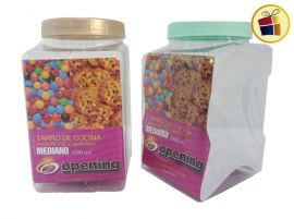 FRASCO POTICHE PVC CUADRADO MEDIANO TAPA ECO COLOR 1700 CC OPENING (111518/RB1000CECO)