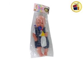 BEBOTE MANU CON ROPA CHUPETE Y MAMADERA  38CM EN BOLSA MAGIKA (BC-6510/322330)