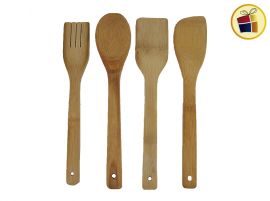 SET DE UTENSILIO DE BAMBOO X4 EN BOLSA COLOR PEN (202018/1914/020180)