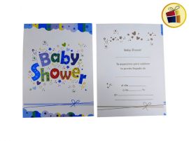 INVITACION BABY LETRAS VARON X10   (656080) GOLD MUNDO
