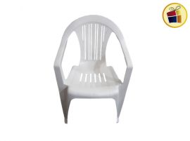 "P.C1.C2.M"SILLA PLASTICA BLANCA SAVOY CON APOYA BRAZOS QUALITY (040142)