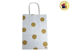 BOLSA ACUARIO CARTON 14X20  BLANCO LUNAR DORADO (12006) PANA PACK