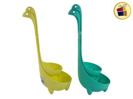SET CUCHARON + COLADOR PLASTICO FORMA DINO  POO (199/621024)