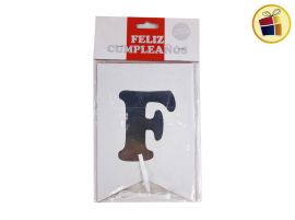 (P.ST.C1.C2.F.B.RCIA.VA.)BANDERIN FELIZ CUMPLE ROJO Y BLANCO X1 (03348-80/06491) GOLD MUNDO 