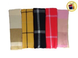 (30%)PASHMINA DE LANA CUADRILLE CORTA VARIOS COLORES (258066/GS23)