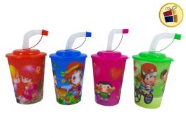 VASO PLASTICO 3D CON SORBETE MEDIANO 10,5CM (167276/D80468/9804)