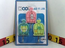 PERCHERO INFANTIL PLASTICO AUTOADHESIVO X3  COLOR PEN (200819/008195)