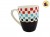 "P.C1.C2"JARRO MUG CONICO CERAMICA COMBINADO CUADROS 9.5CM FLUSS (BLC260/180137