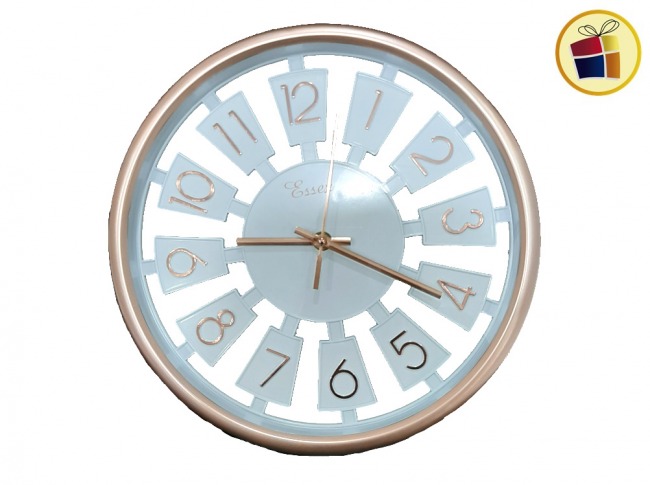 RELOJ PARED PLASTICO CON RELIEVE BRONCE 28CM POKA (CA4777/047776)