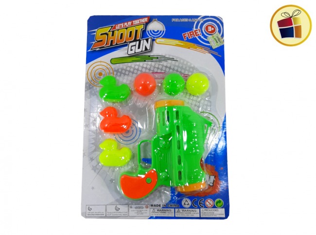 NEW21 PISTOLA LANZA PELOTA+PATITOS EN BLISTER 30CM FLUSS (818-2/151563)