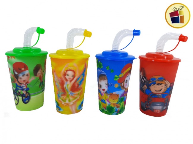 VASO PLASTICO 3D CON SORBETE GRANDE 11,5CM (875262/D80469/9805)