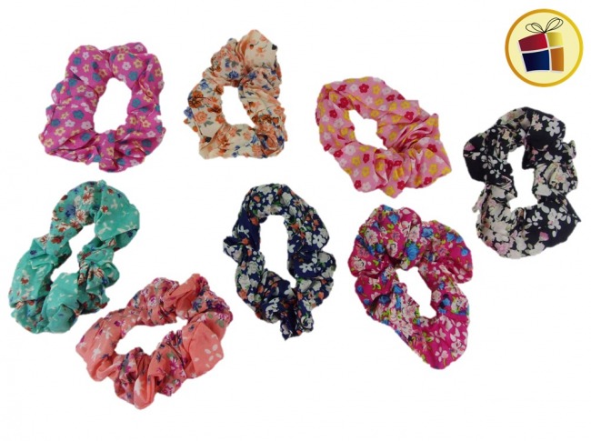 SCUNCI DE TELA ESTAMPA FLORES (CV) (68123)