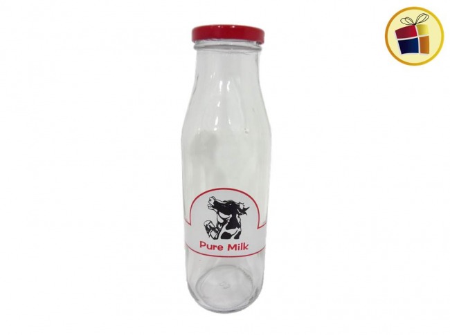 BOTELLA VIDRIO ESTAMPADA 22X6CM (959460/94121)