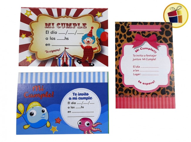 INVITACION KIT CUMPLE VARIOS X10 (14507)