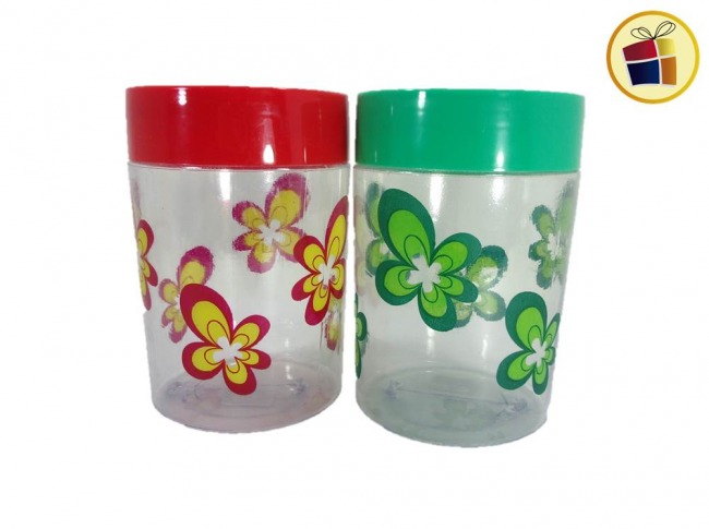 FRASCO TRANSPARENTE DECORADO 1450CC TAPA A ROSCA MULPLAST 16.5CM (1021/644294/01021)