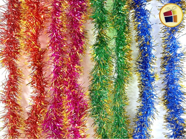 BOA NAVIDEÑA METALIZADA CON PUNTAS DORADAS 7CMX2MT ATHAND (032-18-5/000050)