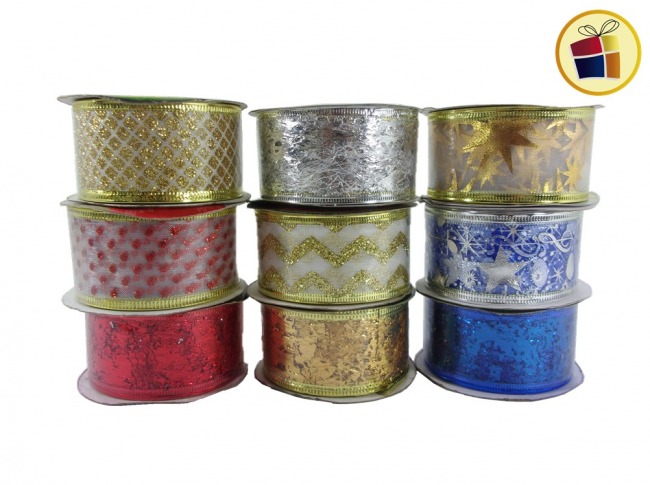 CINTA NAVIDEÑA DECORADA 4CM ANCHO FLUSS (426-18-2/000029)