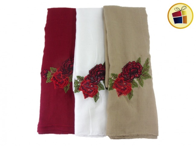 CHALINA DAMA LISA CON ROSA BORDADA (00199) 